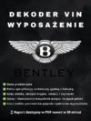 Bentley wyposażenie po VIN