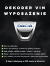 Dacia wyposażenie po VIN