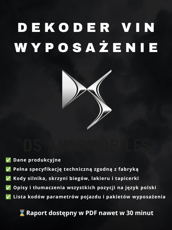DS – DEKODER WYPOSAŻENIA DS wyposażenie po VIN
