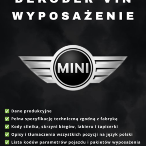 MINI wyposażenie po VIN