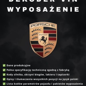 Porsche wyposażenie po VIN