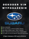 Subaru wyposażenie po VIN